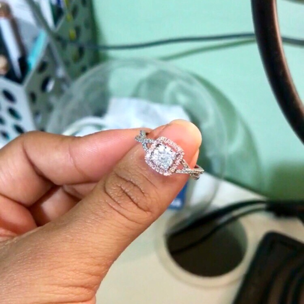 1/2 carat diamond white gold halo engagement ring